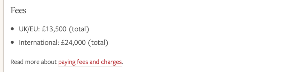 leeds uni のfees について