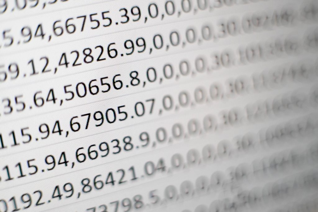 There are a lot go numbers on a paper.